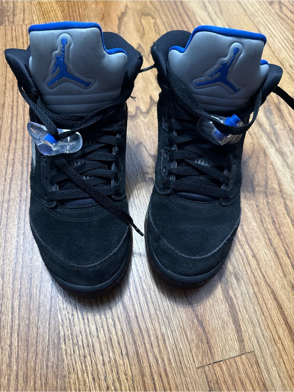Jordan Kids' Black and Royal Blue High-Top Sneakers